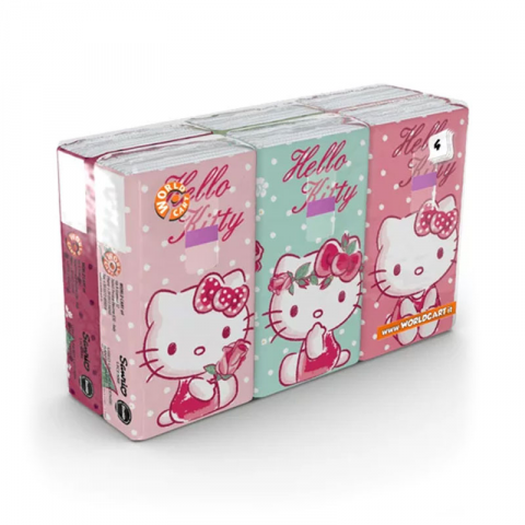World Cart Hello Kitty Handkerchiefs 4 Ply Tissue 6 X 9 Tissues