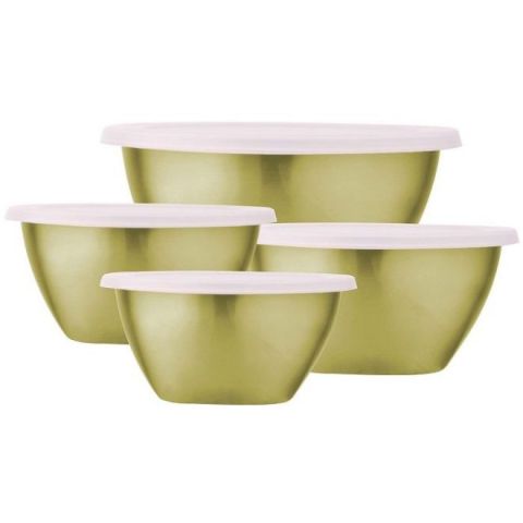 Stainless Steel Kitchen Mixing Bowl Set of 4 -Gold