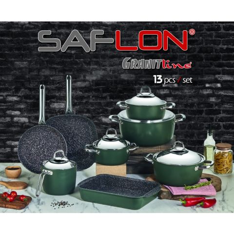 Saflon Granite 13 Pcs Cookware Set